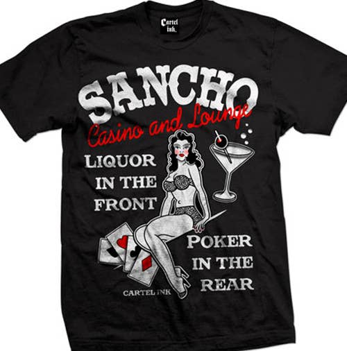 5050-BLACK WHITE | Sancho Casino And Lounge | Men's T-Shirt