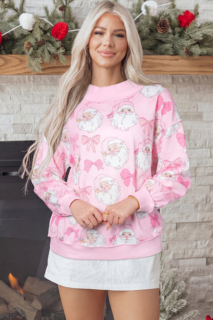 Pink Santa Baby  Hich Neck Sweatshirt