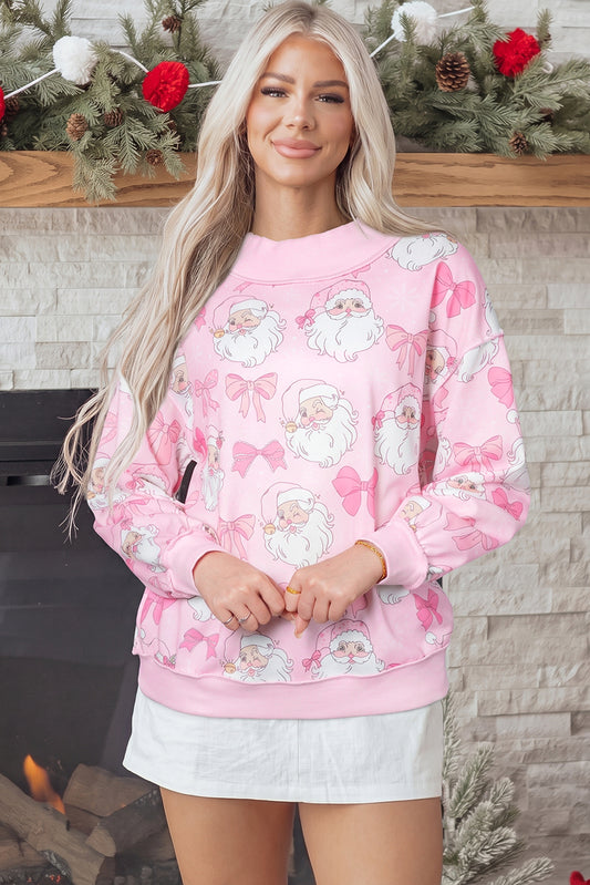 Pink Santa Baby  Hich Neck Sweatshirt