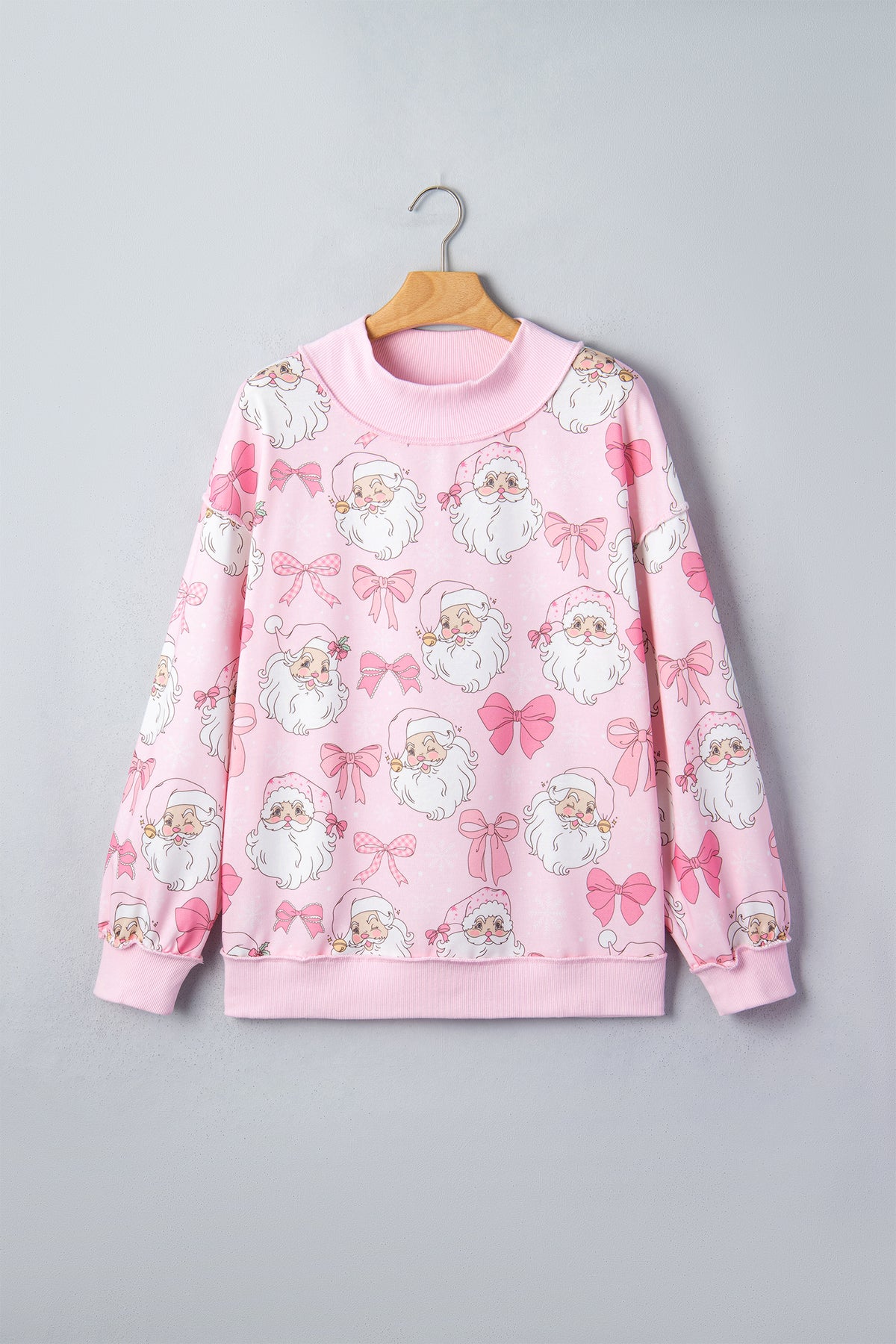 Pink Santa Baby  Hich Neck Sweatshirt