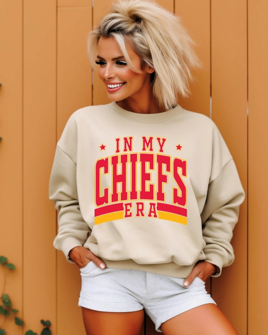 **WHITE** In My Chiefs Era T Swift Crewneck Pullover